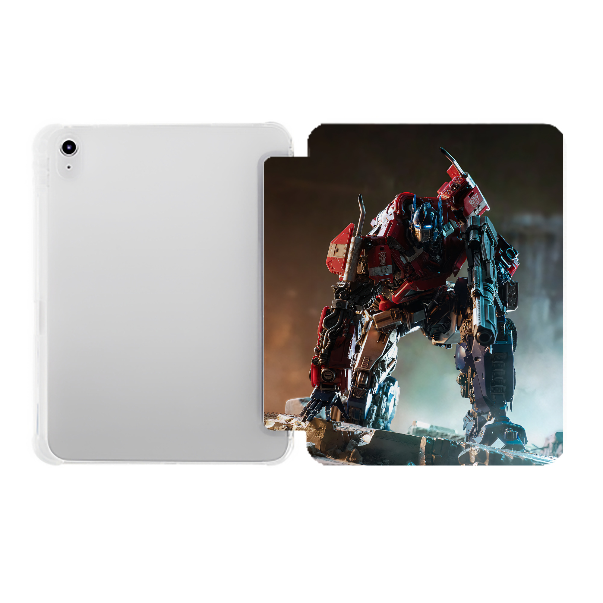 （画像用） Transformers トランスフォーマー IPad ケース ペン収納付き 三つ折りスタンド PUレザー×シリコン 対応機種9.5/10.5/10.9インチ